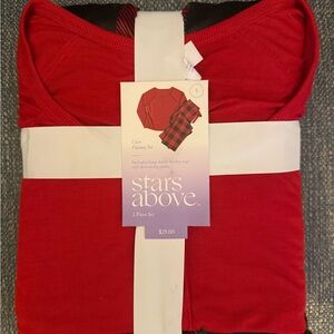 Stars Above Cozy Red Pajama Set